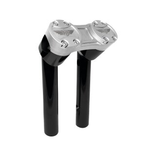 6" Clubstyle Pullback Riser With Silver Clamp Black
