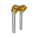 10" Clubstyle Pullback Riser With Gold Clamp Silver