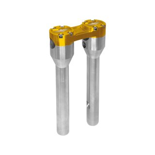 10" Clubstyle Straight Riser With Gold Clamp Silver