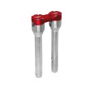 12" Clubstyle Straight Riser With Red Clamp Silver