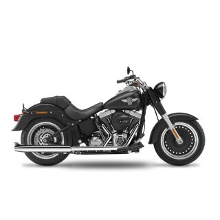 KessTech 2in2 Crossover ESM3 Auspuff Schalldämpfer chrom für Harley FL Softail 12-16