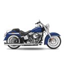 KessTech 2in2 Crossover ESM3 Auspuff Schalldämpfer chrom für Harley FL Softail 12-16
