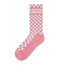 American Socks Pink Checkerboard mid high socks