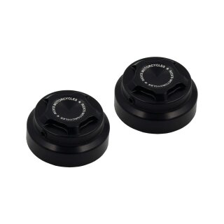 Nightster Premium Nut Covers with Ricks Logo and fits for Hex Head Screws with Size 15 Black