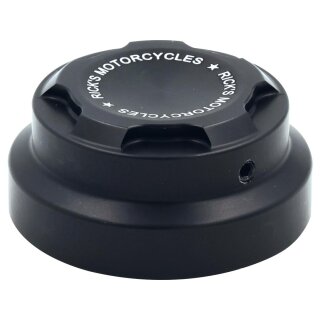 Nightster Premium Nut Covers with Ricks Logo and fits for Hex Head Screws with Size 22 Black
