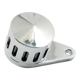 Crankcase breather filter, slotted. Chrome