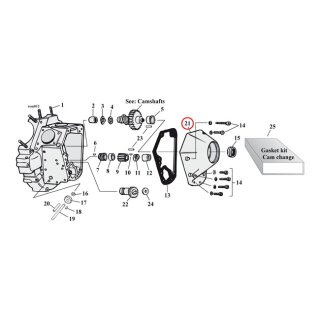 Nockenwellen Deckel  Cam Cover chrom für Harley Dyna Softail 93-99