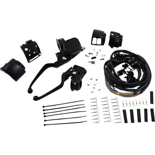 Custom Lenkerarmaturen Kit schwarz für Harley 96-11 9/16 Bore Einzelscheibe