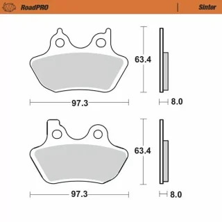 Moto-Master RoadPro brake pads. Sintered