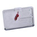 CPV, slide-in license plate bracket. Side mount, polished
