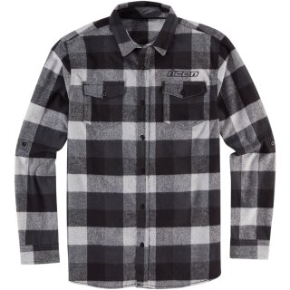 FLANNEL FELLER BK/GY 2X