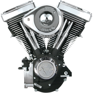 S&S V80 Motor wrinkle Black für Harley Evo 84-99