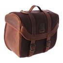 Longride, click-on Retro saddlebag waxed cotton. Brown