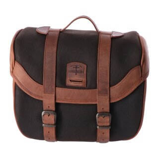 Longride, click-on Retro saddlebag waxed cotton. Khaki