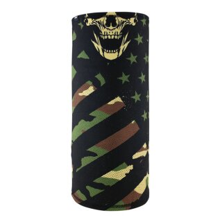 ZANheadgear Motley Tube sportflex patriotic woodland camo