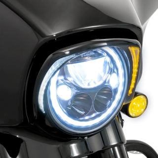 Headlight Bezel black w/amber FLH*14-UP