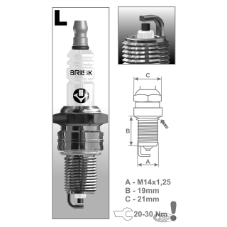 Each Brisk LR17YC-1 Spark plug