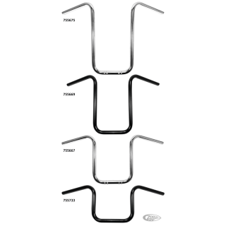 1" Handlebars Narrow Ape Hanger 9" BLK