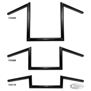 1" Handlebars Square 7" BLK dimpled