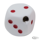 Dice shifter knob white w/ red dots