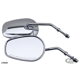 GZP Chrome tapered mirrors, 5" stem