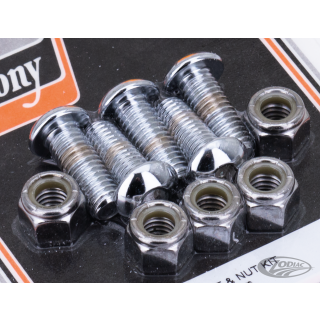 Chrome disc screw&nuts 3/8-16x1" SBHS