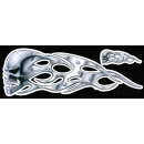 Chrome Skull Left decal 16.31"x5.37"