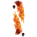 LT & RT FLAME SKULL 6X18IN DECAL