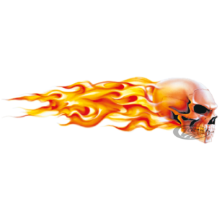 Mini Decal Flaming Skulls