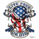 LIVE FREE OR DIE SKULL 6X8IN DECAL