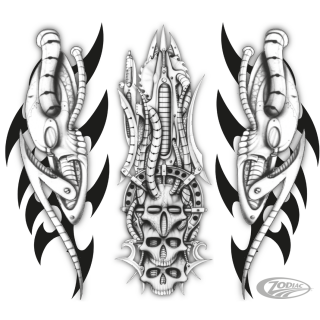 Bio skull set decals 3.75" x 10"