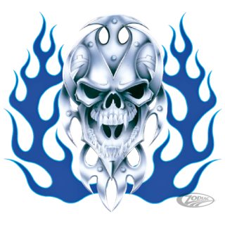 BIO SKULL BLUE FLAME 11,5"X11,75"