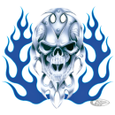 BIO SKULL BLUE FLAME 11,5"X11,75"