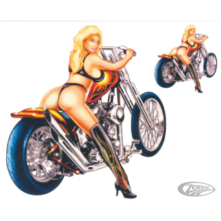 Rear view chick 4.3X4.62 decal