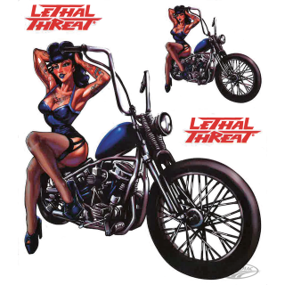 PIN UP BIKE 6X8IN DECAL