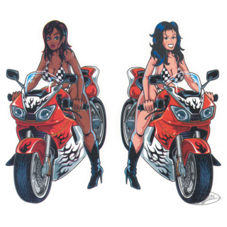 Sport bike girls 2.125"x3.875" decal