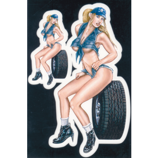 Mini Decal Mechanic Babe