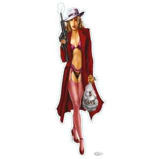 Gangster babe decal 2.75"x8.36"