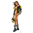 Helmet babe yellow decal 2.8"x8"