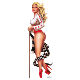 Race girl red decal 2.75"x8.1"