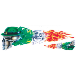 Irish Flame Skull Left 2.76X8.295 decal