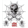 Black Widow spider skull 6x8 decal