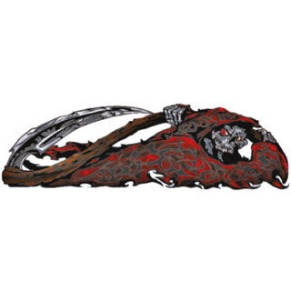 RED TRIBAL REAPER LEFT 3"X10"
