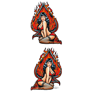 FLAMING ACE PIN UP GIRL 6"X18"