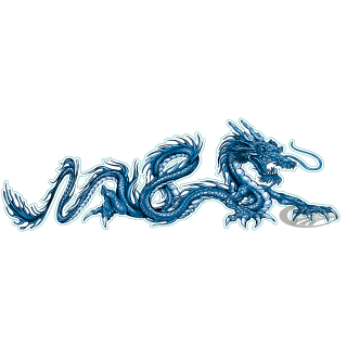 Blue dragon left decal 2.69"x8"