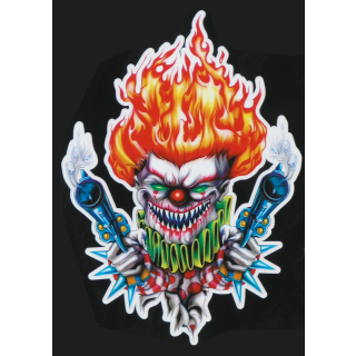 Gun Toting Clown decal 7.33"x10.39"