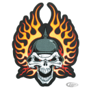 Flame helmet Skull patch 9"x12.5"