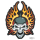 Flame helmet Skull patch 9"x12.5"