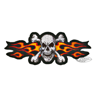 Yellow Flame Skull Mini Patch