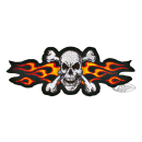 Yellow Flame Skull Mini Patch
